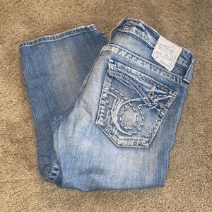 Ultra low rise Big Star cropped Jeans